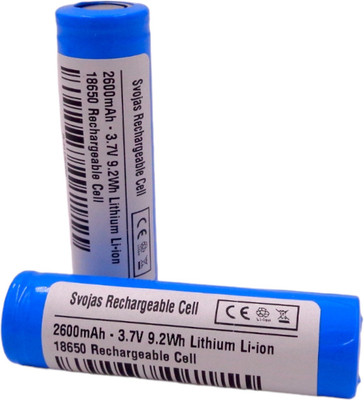 Svojas lithium 18650 battery 2600mah li-ion 3.7V rechargeable battery cell  Battery(Pack of 2)