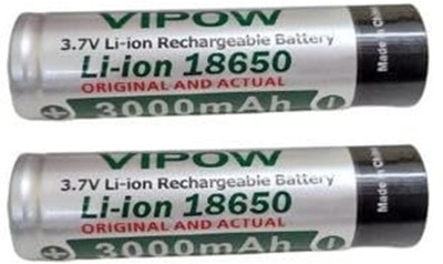 MICROUSB VIPOW 18650 3000mAh 3.7V Rechargeable  Ideal for flashlights, torche  Battery(Pack of 2)