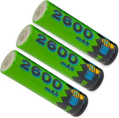 Ekavir Li-ion Lithium 2600mAh 18650 3.7v Rechargeable Cell Pack of 3   Battery(Pack of 3)