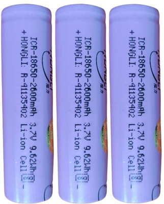 I-Birds Enterprises high quality Rechargeable 3.7V 2600 mAh Lithium ion 18650   Battery(Pack of 3)