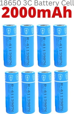 Tiitan 2000mAh Lithium ion 18650 3C Rechargeable 3.7V  Cell Pack of 8  Battery(Pack of 8)