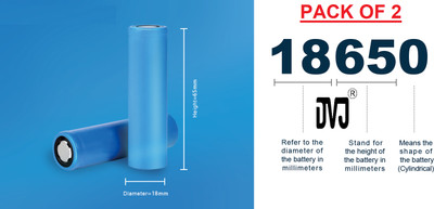DVJ QUALITY CHECKED FAST 18650 3.7V 2200mAh 3C Li-ion   Battery(Pack of 2)