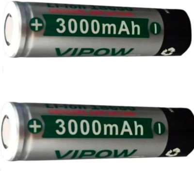 MICROUSB VIPOW 18650 3.7V 3000mAh Flat   Battery(Pack of 2)