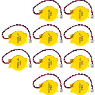 MICROUSB CR2032 210mAh 3V Think Pad Mother Board 2 Pin Connector Lithium   Battery(Pack of 10)