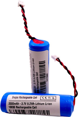 Svojas 18650 Li-ion Cell 3.7V 2000mAh 4.4WH Rechargeable , Lithium-ion   Battery(Pack of 2)
