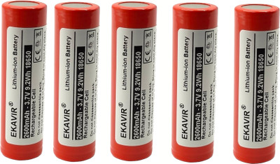 Ekavir 18650  for Electronics: 2600mAh 3.7V, 65x18mm  Battery(Pack of 5)