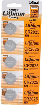 DooBuy Lithium Cell CR2025 3V Coin ,CMOS ,CR2025 Lithium CoinCell   Battery(Pack of 5)