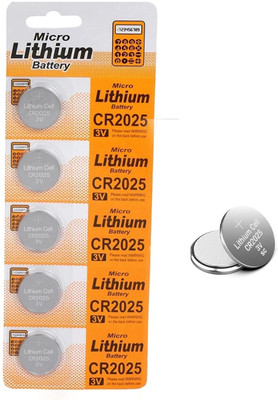 Wanzhow Lithium CR2025 3V Coin Cell Used for Calculators Digital watches Memory Back-up  Battery(Pack of 5)