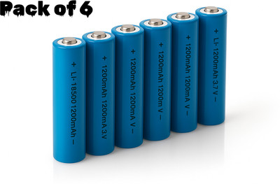 Shamsa X2 (3.7V) 18650 Lithium-ion  1200mAh – High Performance, Fast Recharge  Battery(Pack of 6)