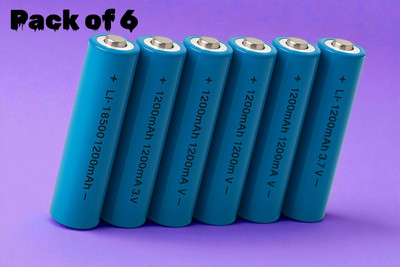 Ziddjeet X212 (3.7V) 18650 Lithium-ion  1200mAh – High Performance, Fast Recharge  Battery(Pack of 6)