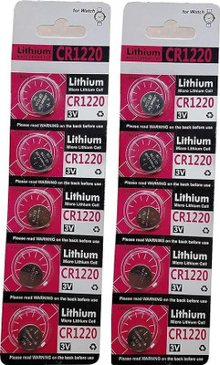 xenee Cr1220 Coin Type 3V Micro Lithium Cell  Pack of 10 Pcs  Battery(Pack of 5)