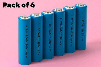 3BAAN X17 Premium 18650 Li-ion  1200mAh – Safe, Efficient Charging  Battery(Pack of 6)