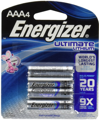 Energizer L92 ULTIMATE LITHIUM 4 AAA ON CARD  Battery(Pack of 4)