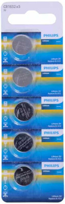 MICROUSB Philips CR1632 3V Lithium Coin Button Cell   Battery(Pack of 5)