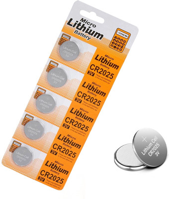 ANY KART Coin Lithium CR 2025 3V Cell   Battery(Pack of 5)