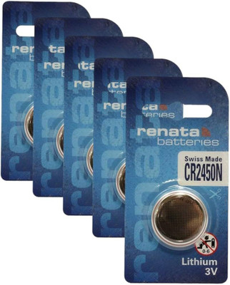 MICROUSB Renata Cell CR2450 Lithium Coin Button 3V   Battery(Pack of 5)
