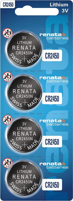 MICROUSB Renata Cr 2450 3V Lithium Button Coin Cell   Battery(Pack of 4)