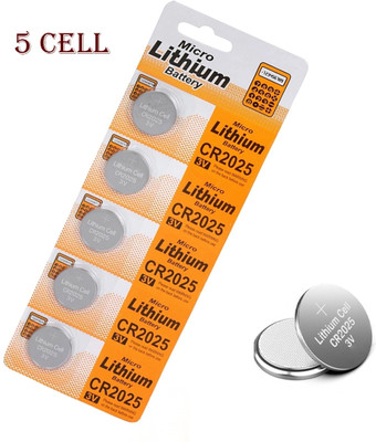 ANY KART New Collection Micro Lithium CR2025 Button Cell 3v Computer Motherboard  Battery(Pack of 5)