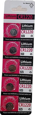 RyzCare Lithium CR1220 Coin Type 3V Micro Lithium Cell for DVR & Watch etc  Battery(Pack of 5)