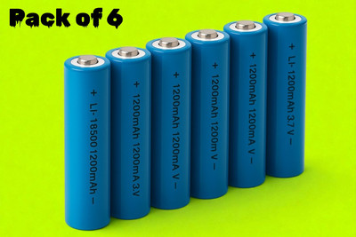 Stybits X198 3.7V 18650 Lithium  – High Energy Density, Long Backup  Battery(Pack of 6)