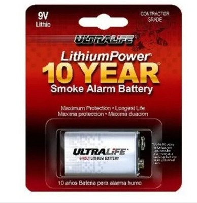 ULTRALIFE U9VLJPXC Lithium , 9V, For Smoke/CO Detector - 1 Piece Retail  Battery