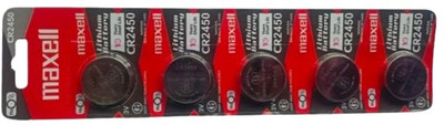 MICROUSB Maxell CR2450 3V 620mAh Lithium Coin Button Cell   Battery(Pack of 5)