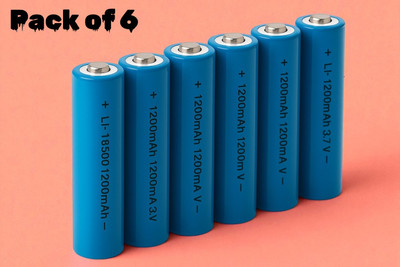 3BAAN X76 18657 3.7V Lithium Rechargeable  – Compact & Long Lasting  Battery(Pack of 6)