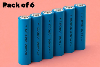 3BAAN X98 3.7V 18650 Lithium  – High Energy Density, Long Backup  Battery(Pack of 6)