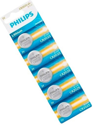 MICROUSB Philips CR2025 3V Lithium Coin Button Cell   Battery(Pack of 5)