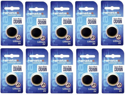 MICROUSB Renata CR2450 3V Lithium Coin Button   Battery(Pack of 10)