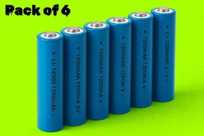 3BAAN X180 Durable 3.7V 18650 Lithium  – Stable Voltage, Long Life Cycle  Battery(Pack of 6)