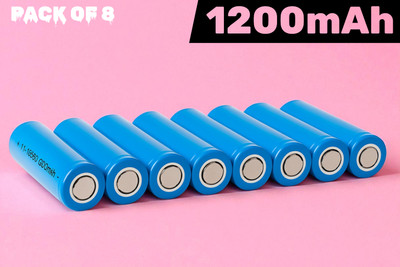 Sagaft A402 (3.7V) 18650 Lithium-ion  1200mAh – High Performance, Fast Recharge  Battery(Pack of 8)