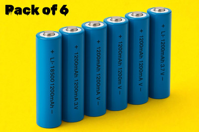 Sagaft X34 Rechargeable 18650 Lithium  3.7V 1200mAh – Multi-Device Use  Battery(Pack of 6)