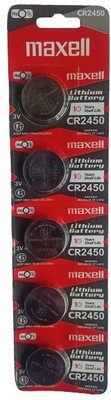 MICROUSB Maxell CR2450 620mAh 3V Lithium Coin Button Cell   Battery(Pack of 5)