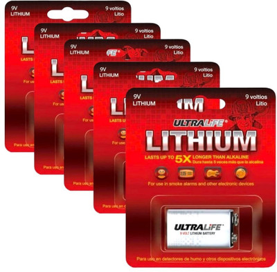 MICROUSB Ultralife U9VLJP 9Volt Lithium  for Memory Backups  Battery(Pack of 5)