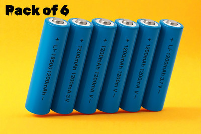 3BAAN X222 (3.7V) 18650 Lithium-ion  1200mAh – High Performance, Fast Recharge  Battery(Pack of 6)