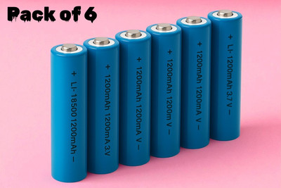 Shamsa X6 18650 3.7V Lithium Rechargeable  – Compact & Long Lasting  Battery(Pack of 6)