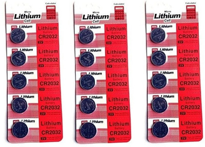 xenee Micro Lithium Cell CR2032 Coin  3v (Pack of 15)  Battery(Pack of 5)