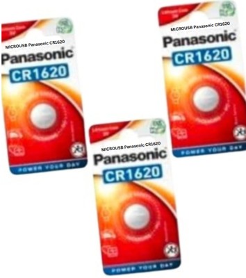 MICROUSB Panasonic CR1620 3.V 2400mAh Coin Cell Lithium ..  Battery(Pack of 3)