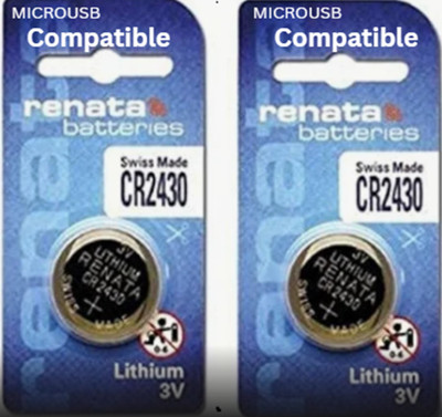 MICROUSB Renata CR2430 3V 285mAh Lithium Coin Cell   Battery(Pack of 2)