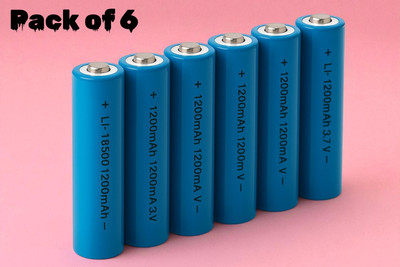 Sagaft X14 Rechargeable 18650 Lithium  3.7V 1200mAh – Multi-Device Use  Battery(Pack of 6)
