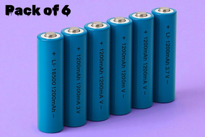3BAAN X144 Rechargeable 18650 Lithium  3.7V 1200mAh – Multi-Device Use  Battery(Pack of 6)