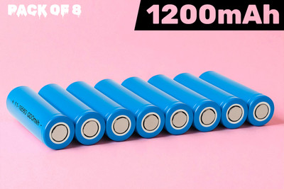 3BAAN A414 Rechargeable 18650 Lithium  3.7V 1200mAh – Multi-Device Use  Battery(Pack of 8)