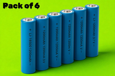 Sagaft X184 Rechargeable 18650 Lithium  3.7V 1200mAh – Multi-Device Use  Battery(Pack of 6)