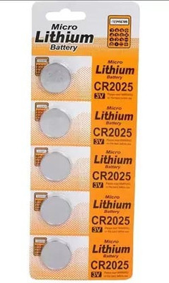 Wanzhow Micro Lithium CR2025 Coin Cell 3v  Battery(Pack of 5)