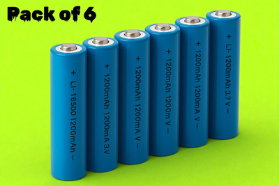Shamsa X170 Durable 3.7V 18650 Lithium  – Stable Voltage, Long Life Cycle  Battery(Pack of 6)