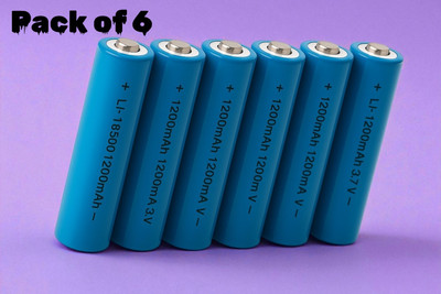 Shamsa X232 (3.7V) 18650 Lithium-ion  1200mAh – High Performance, Fast Recharge  Battery(Pack of 6)