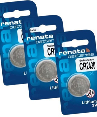 MICROUSB Renata CR2430 285mAh 3V Lithium Button Coin Cell   Battery(Pack of 3)