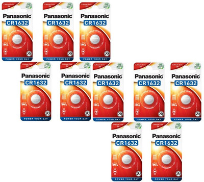 MICROUSB Panasonic CR1632 Lithium 3V Coin Cell   Battery(Pack of 10)