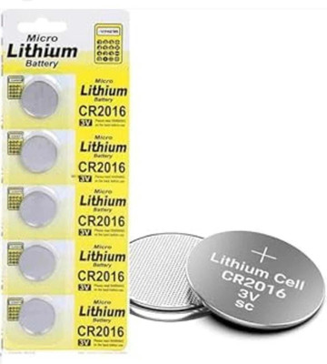 chirag enterprises Cr 2016 3v Micro Lithium Button Coin Cell- 5 Cell  (Pack of 5)  Battery(Pack of 5)